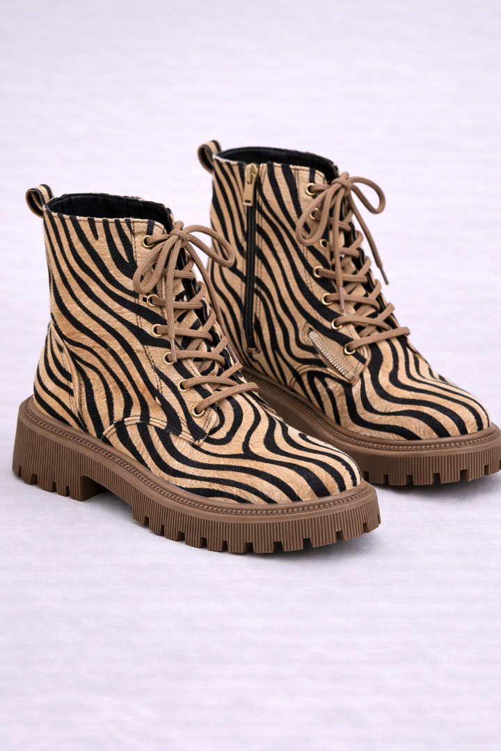 Herlene™ | Zebramuster Schnürschuhe
