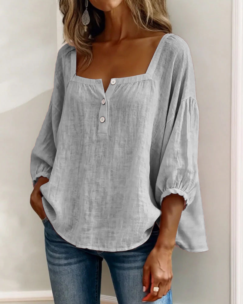 Marlies | Luftige Bluse mit Knopfleiste