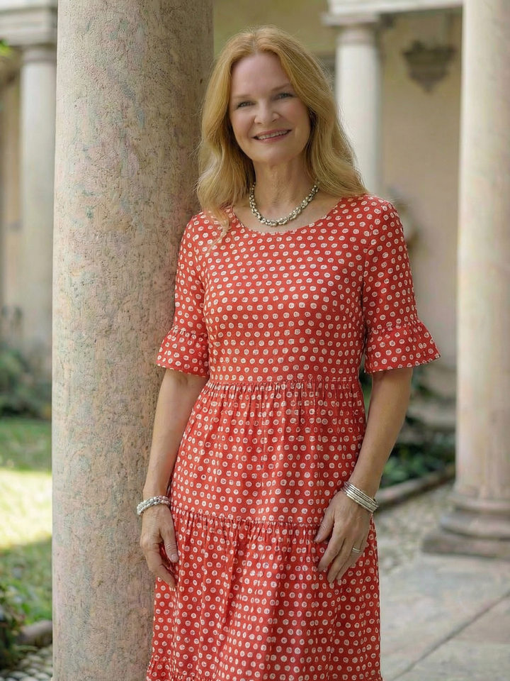 Bärbel™ | Lockeres Midi Kleid mit femininem Muster