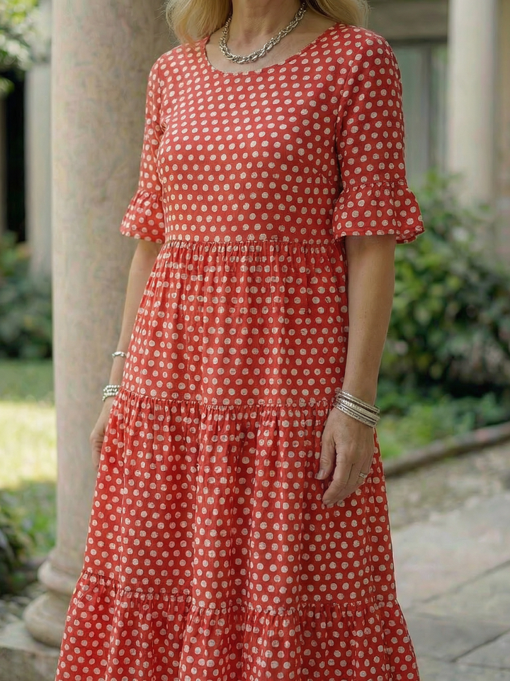 Bärbel™ | Lockeres Midi Kleid mit femininem Muster