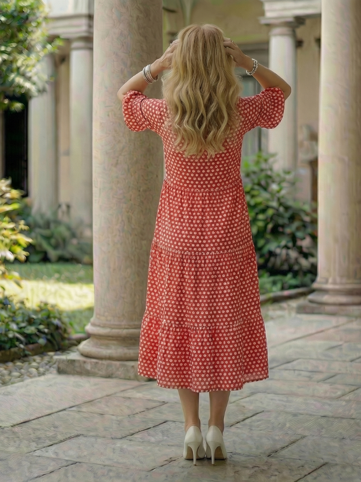 Bärbel™ | Lockeres Midi Kleid mit femininem Muster