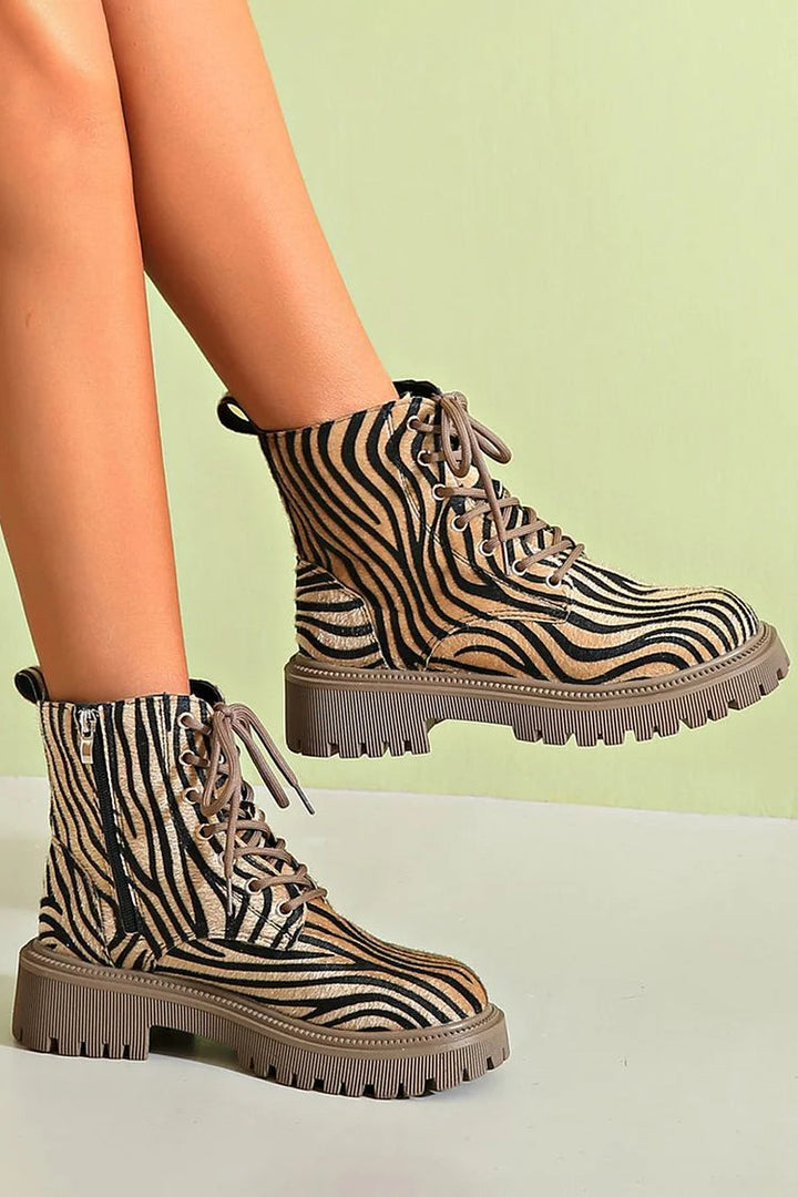 Herlene™ | Zebramuster Schnürschuhe