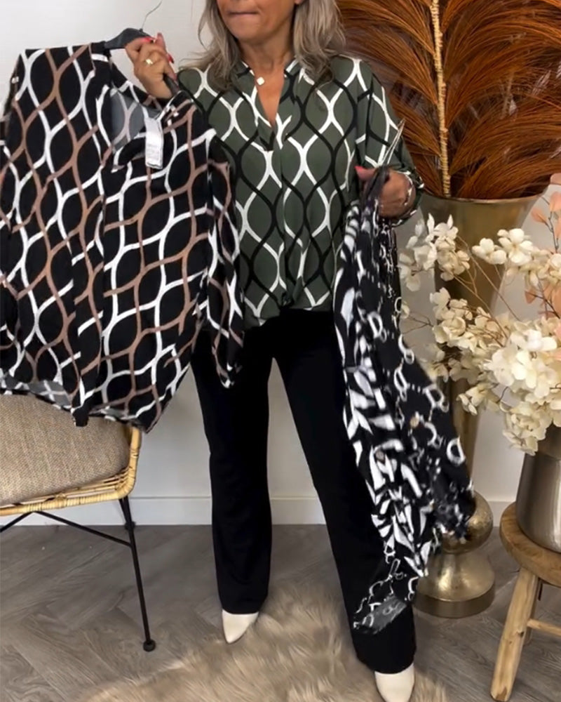 Gabriele | Stilvolle Bluse mit grafischem Muster