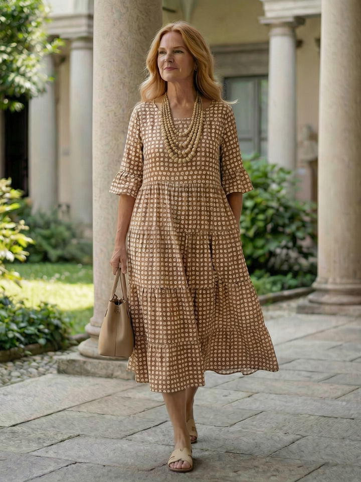 Bärbel™ | Lockeres Midi Kleid mit femininem Muster