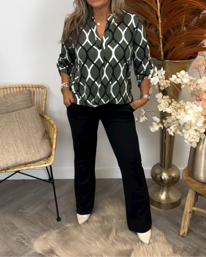 Gabriele | Stilvolle Bluse mit grafischem Muster