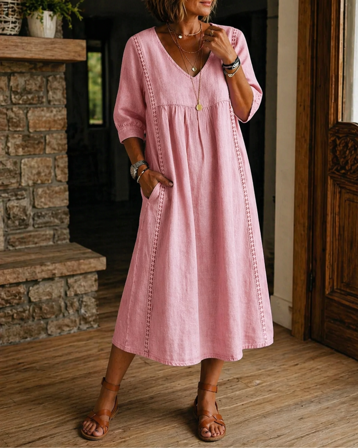 KARLA - LUFTIGES KLEID MIT TASCHEN