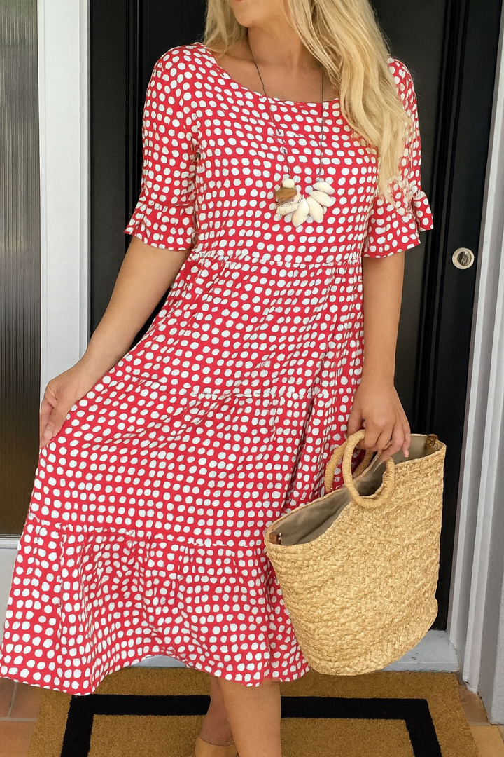 Anna | Midi-Kleid mit kurzen Ärmeln