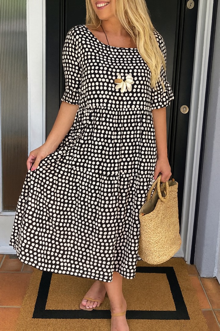 Anna | Midi-Kleid mit kurzen Ärmeln