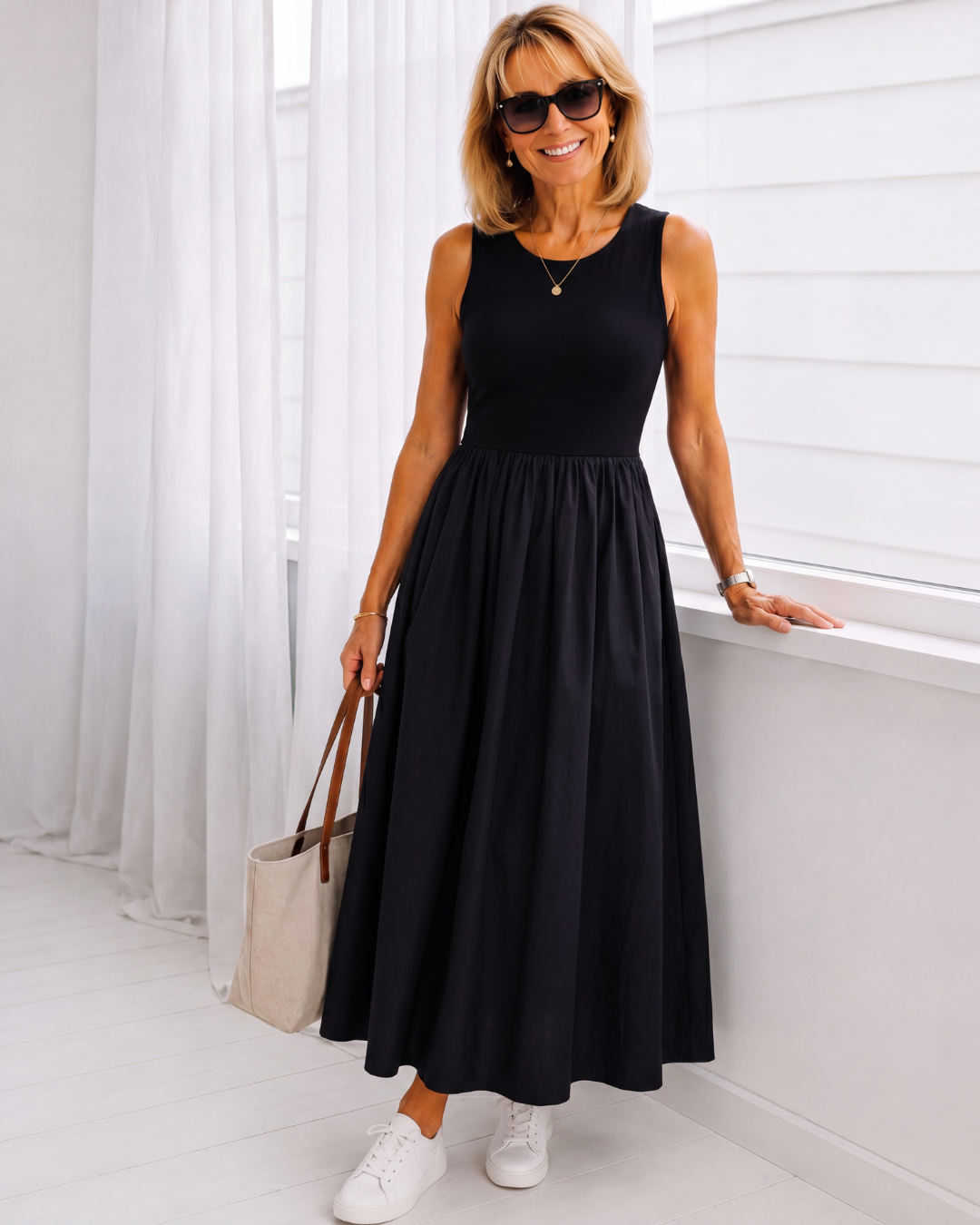 Nora™ | Elegantes Ärmelloses Midikleid
