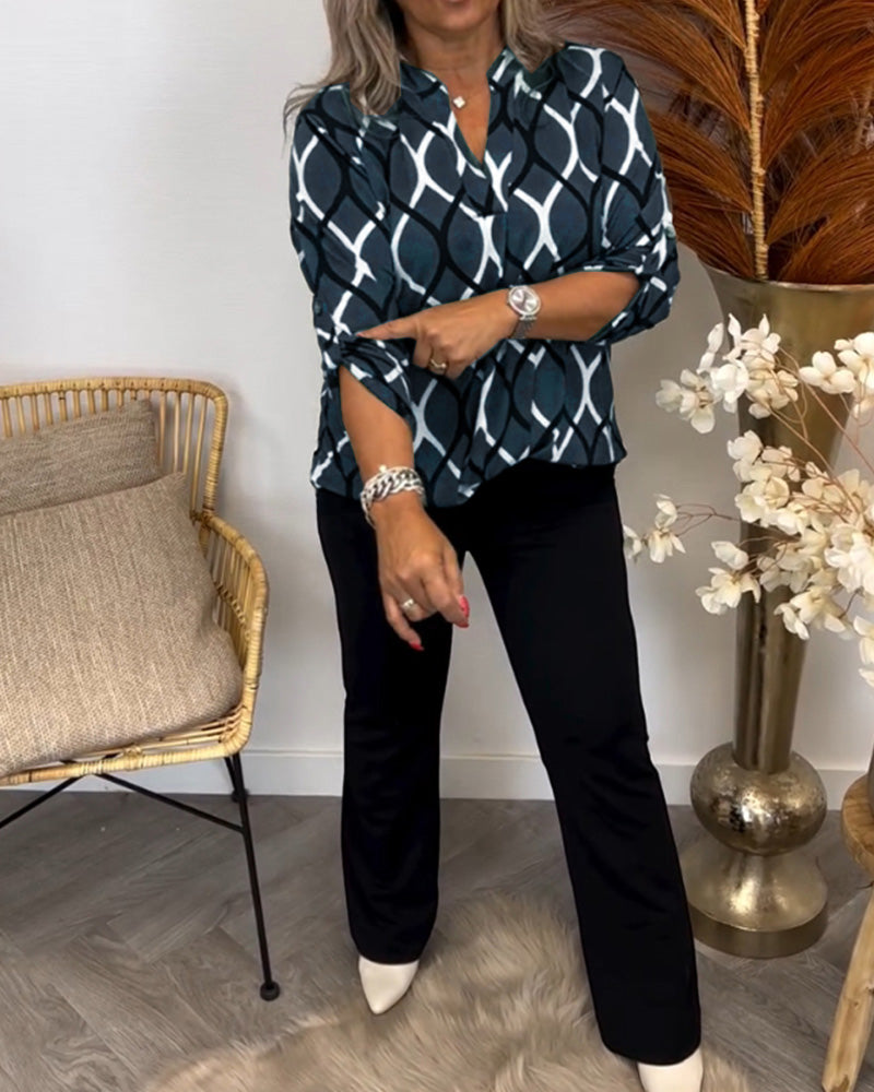 Gabriele | Stilvolle Bluse mit grafischem Muster