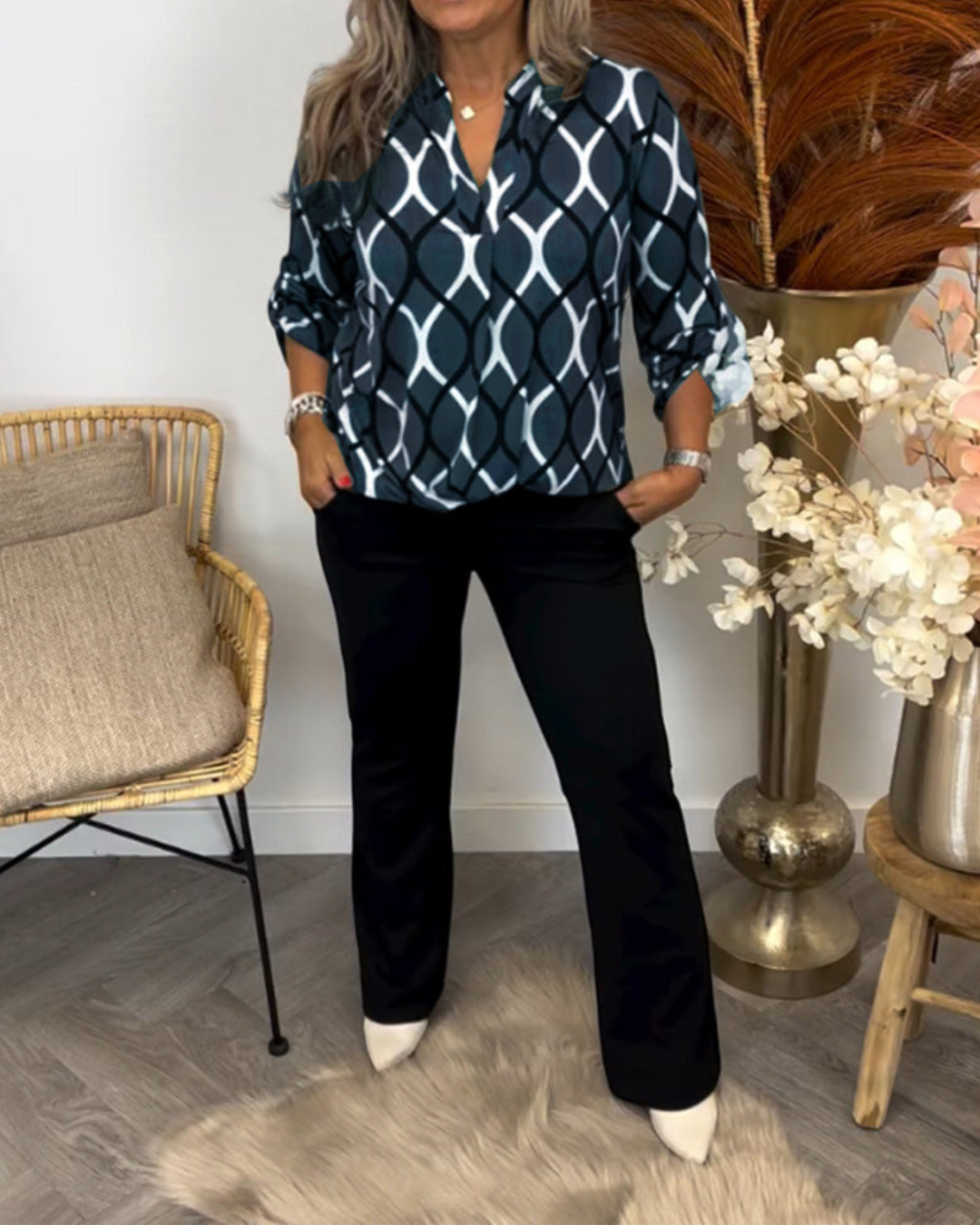 Gabriele | Stilvolle Bluse mit grafischem Muster