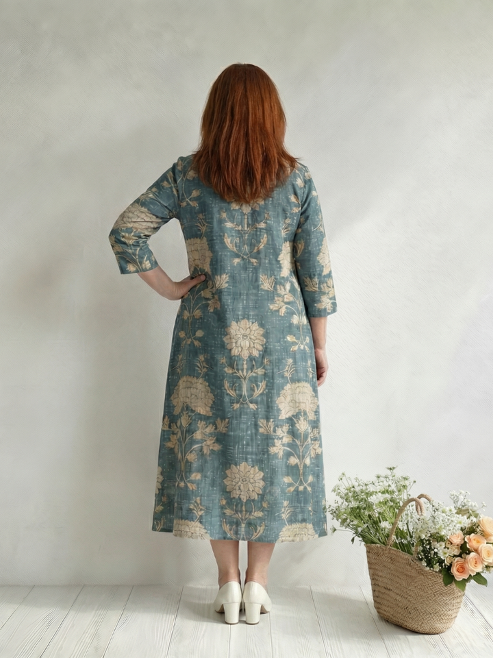Babette™ | Elegantes Midi Kleid mit V-Ausschnitt