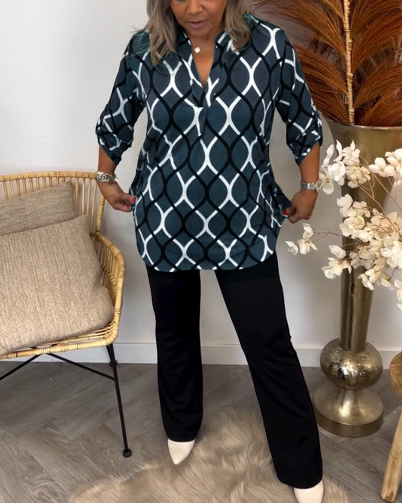 Gabriele | Stilvolle Bluse mit grafischem Muster