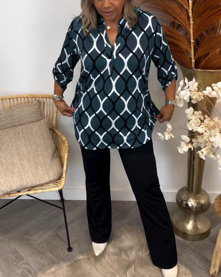 Gabriele | Stilvolle Bluse mit grafischem Muster