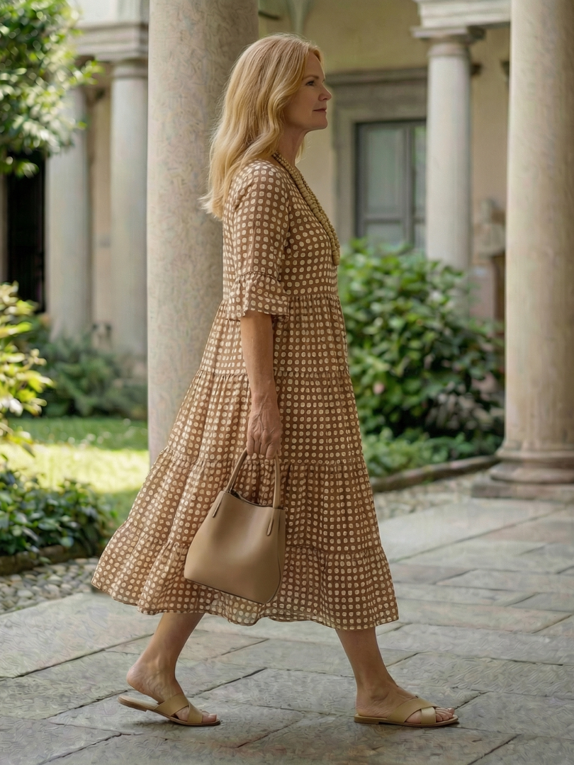 Bärbel™ | Lockeres Midi Kleid mit femininem Muster