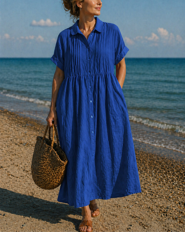 Marlene | Fließendes elegantes Hemdblusenkleid