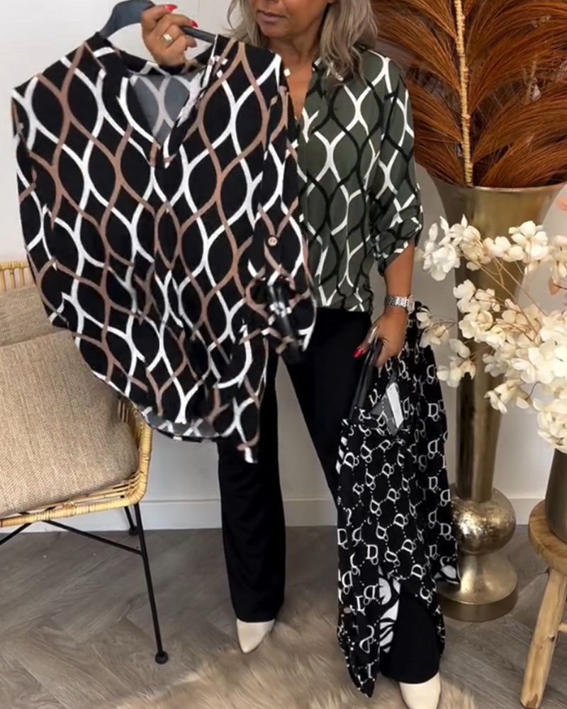 Gabriele | Stilvolle Bluse mit grafischem Muster