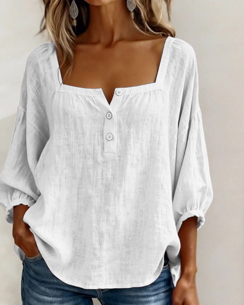 Marlies | Luftige Bluse mit Knopfleiste
