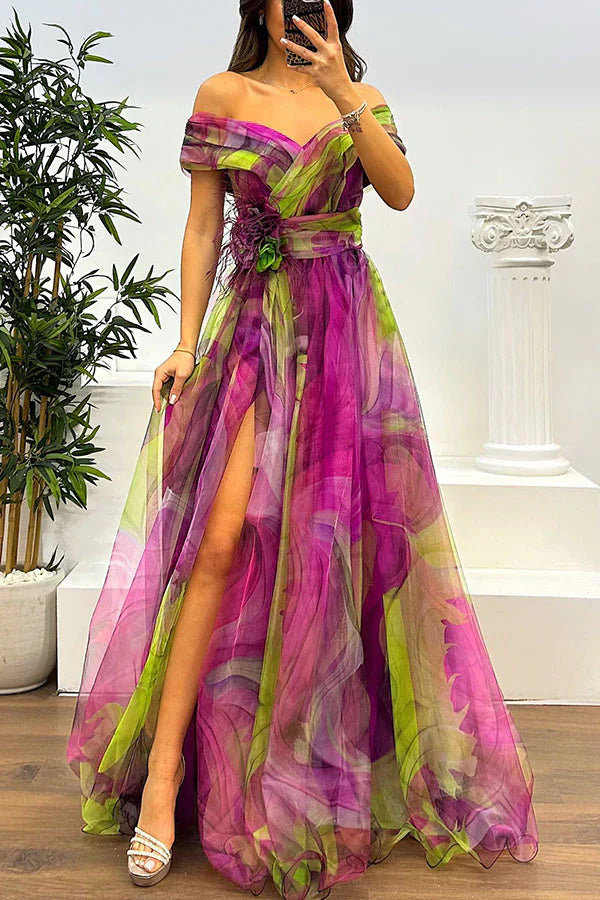 Neris™ | Elegantes Maxikleid mit freien Schultern