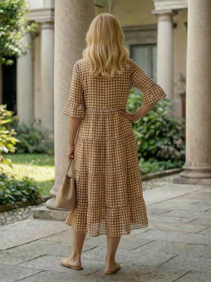 Bärbel™ | Lockeres Midi Kleid mit femininem Muster