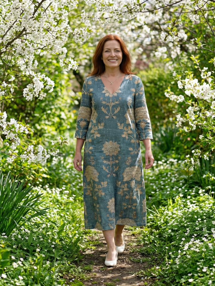 Babette™ | Elegantes Midi Kleid mit V-Ausschnitt