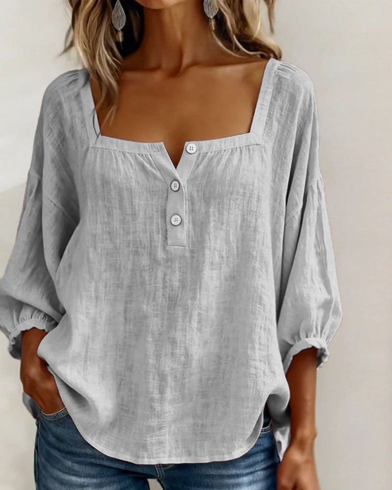 Marlies | Luftige Bluse mit Knopfleiste
