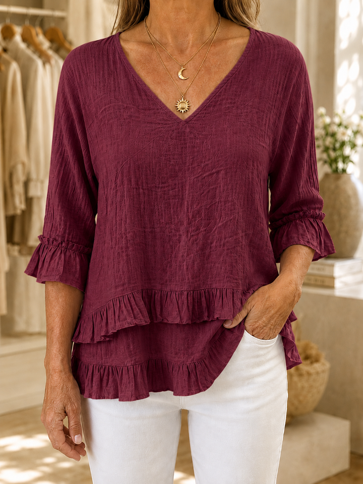 Regine | Bluse mit V-Ausschnitt