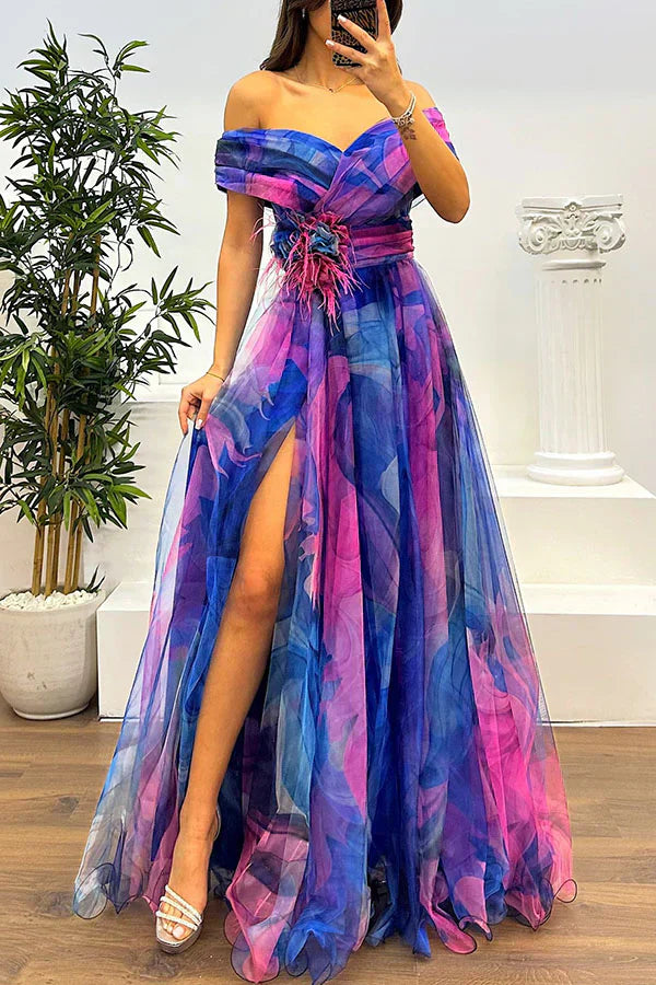 Neris™ | Elegantes Maxikleid mit freien Schultern