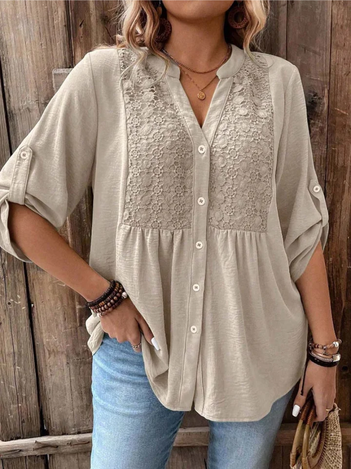Gisela | Stilvolle Komfort-Bluse mit V-Ausschnitt