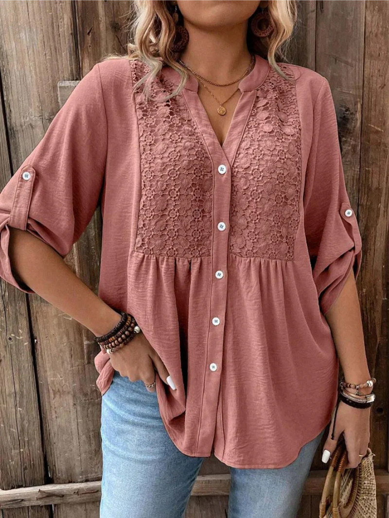 Gisela | Stilvolle Komfort-Bluse mit V-Ausschnitt