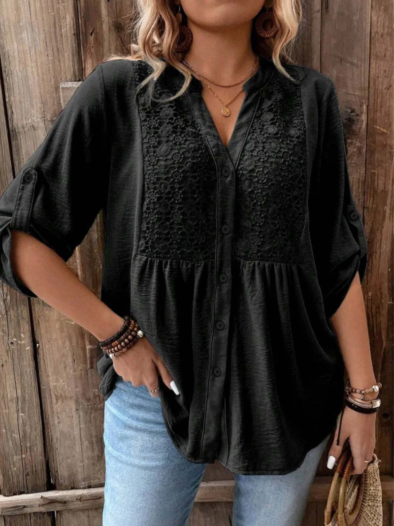 Gisela | Stilvolle Komfort-Bluse mit V-Ausschnitt