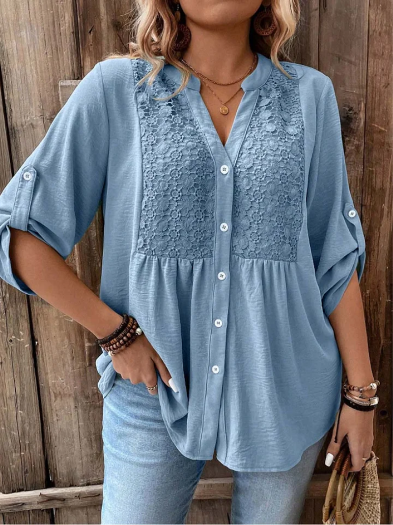 Gisela | Stilvolle Komfort-Bluse mit V-Ausschnitt