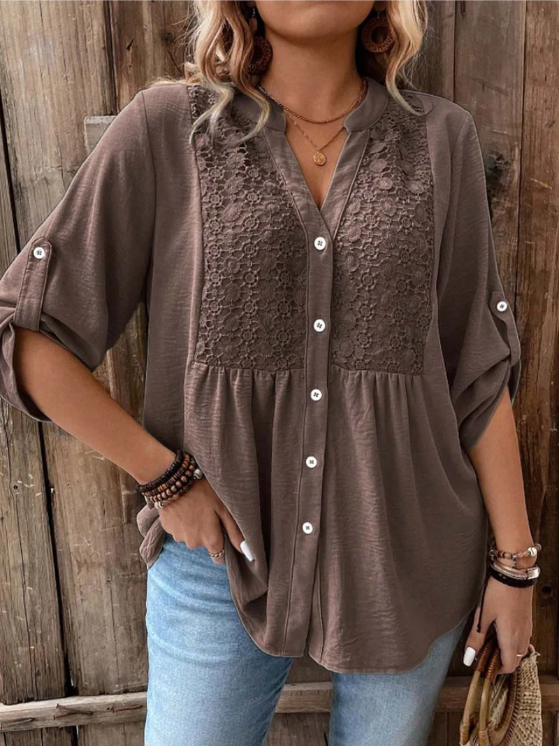 Gisela | Stilvolle Komfort-Bluse mit V-Ausschnitt