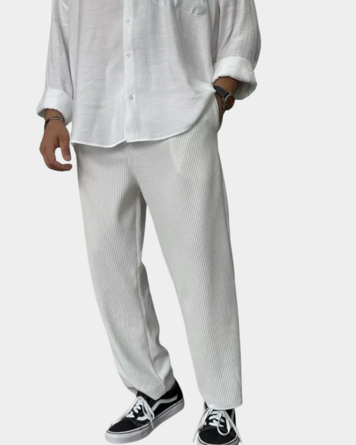 Paul | Elegante Ripphose mit vertikaler Struktur &amp; Stretch-Komfor