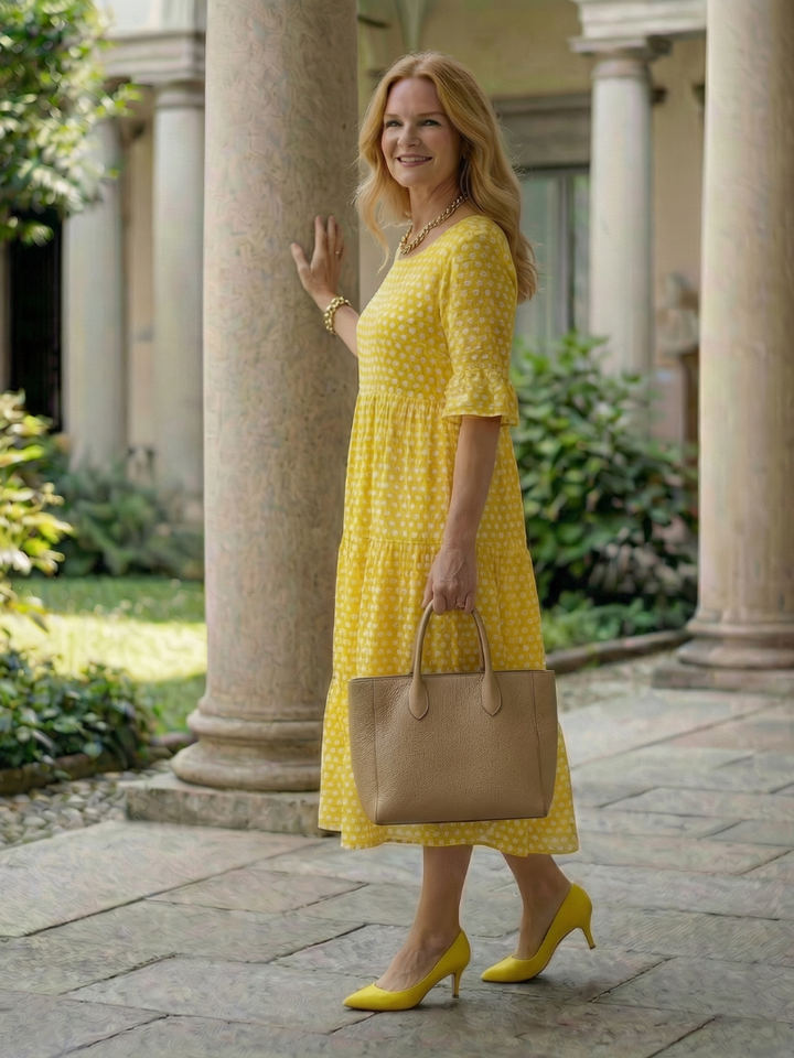 Bärbel™ | Lockeres Midi Kleid mit femininem Muster