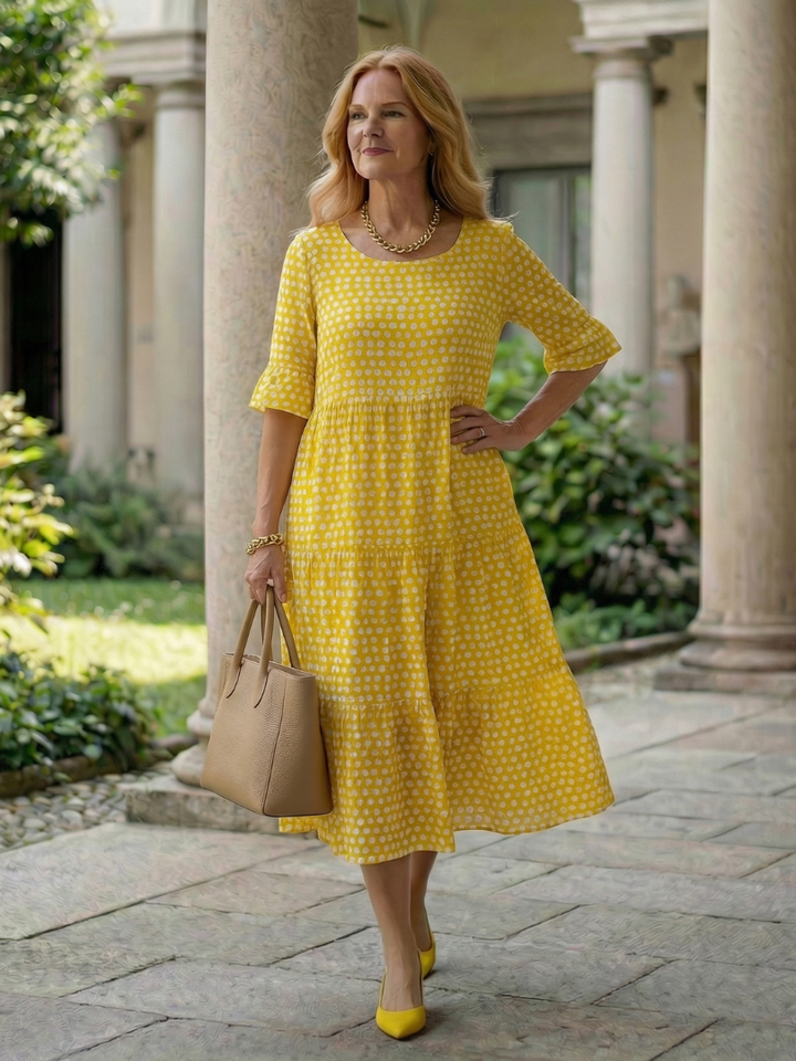 Bärbel™ | Lockeres Midi Kleid mit femininem Muster