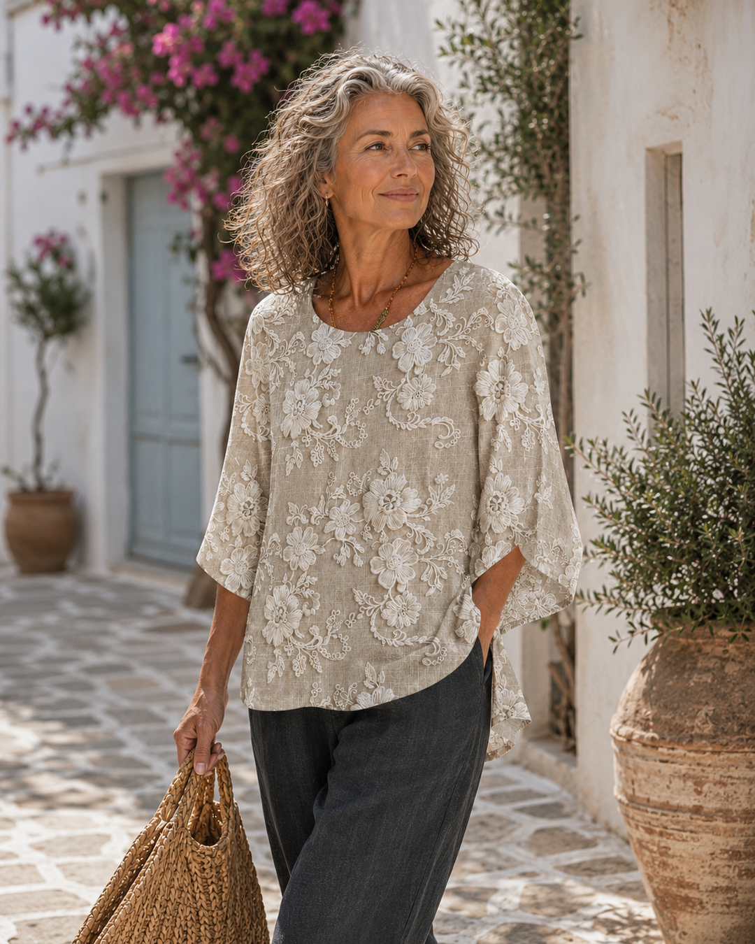 Bianca | Vintage bedrucktes Oberteil