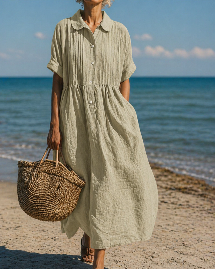 Marlene | Fließendes elegantes Hemdblusenkleid