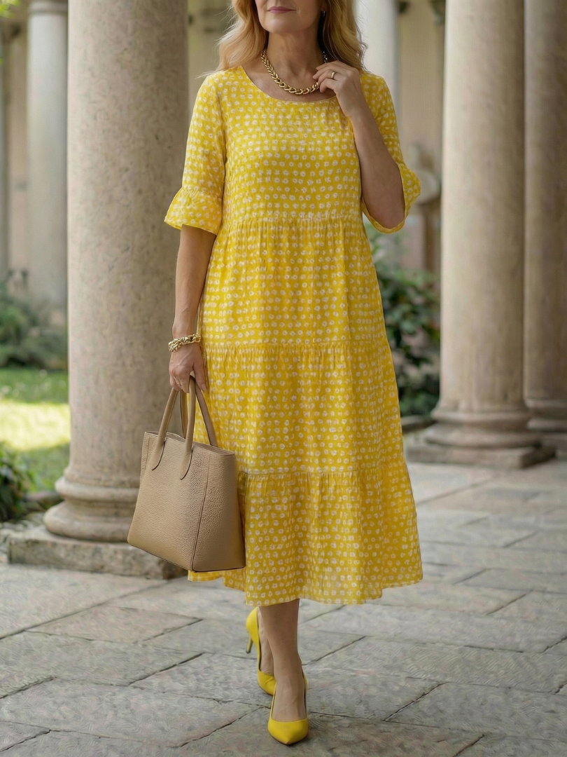 Bärbel™ | Lockeres Midi Kleid mit femininem Muster