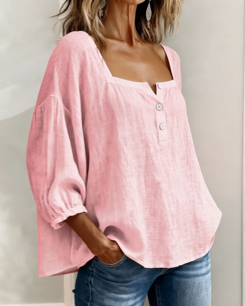 Marlies | Luftige Bluse mit Knopfleiste