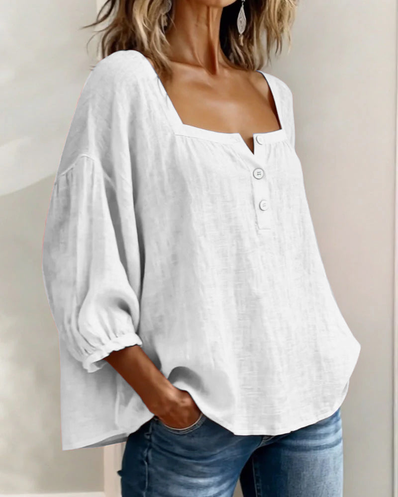 Marlies | Luftige Bluse mit Knopfleiste