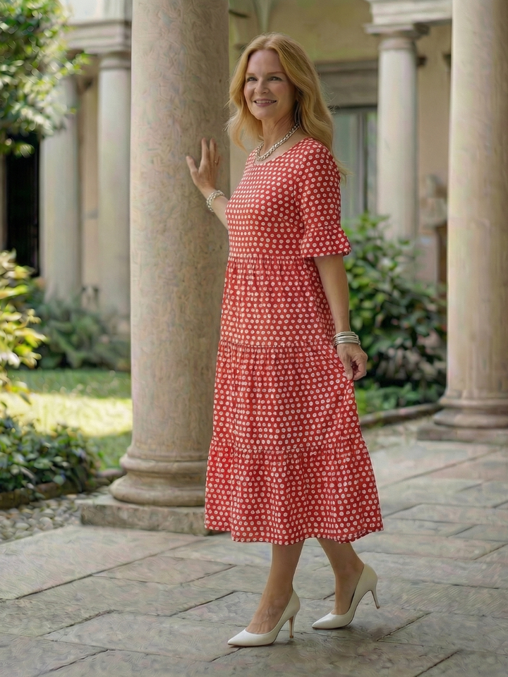 Bärbel™ | Lockeres Midi Kleid mit femininem Muster