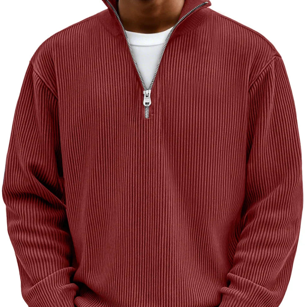 Jonas I Trendiger Herren-Pullover mit Reißverschluss-Kragen