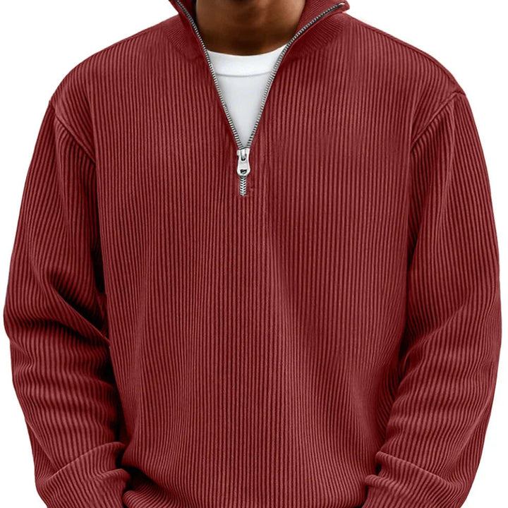 Jonas I Trendiger Herren-Pullover mit Reißverschluss-Kragen