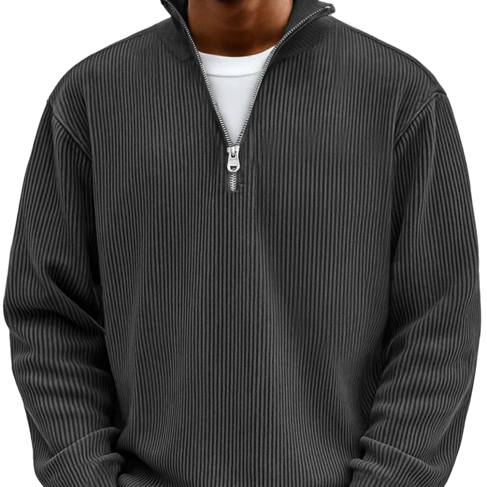 Jonas I Trendiger Herren-Pullover mit Reißverschluss-Kragen
