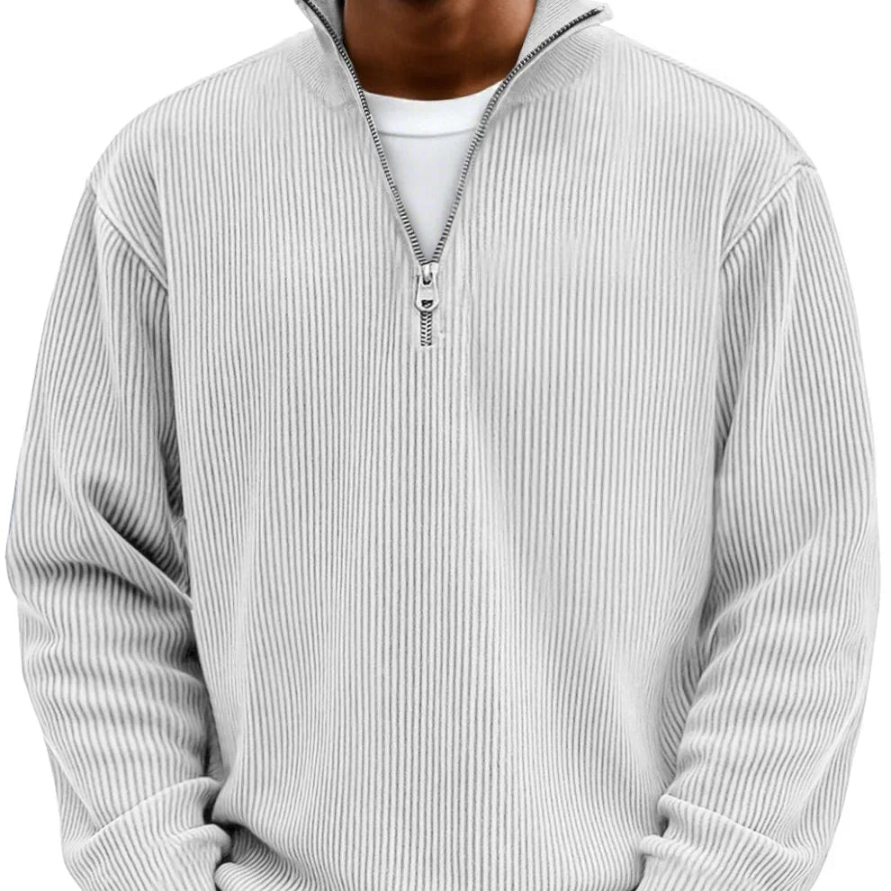 Jonas I Trendiger Herren-Pullover mit Reißverschluss-Kragen