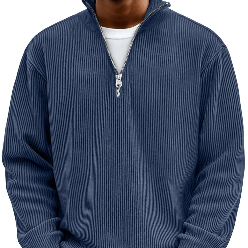 Jonas I Trendiger Herren-Pullover mit Reißverschluss-Kragen