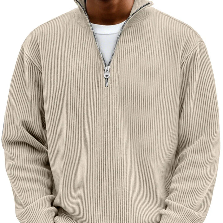 Jonas I Trendiger Herren-Pullover mit Reißverschluss-Kragen