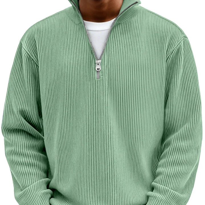 Jonas I Trendiger Herren-Pullover mit Reißverschluss-Kragen