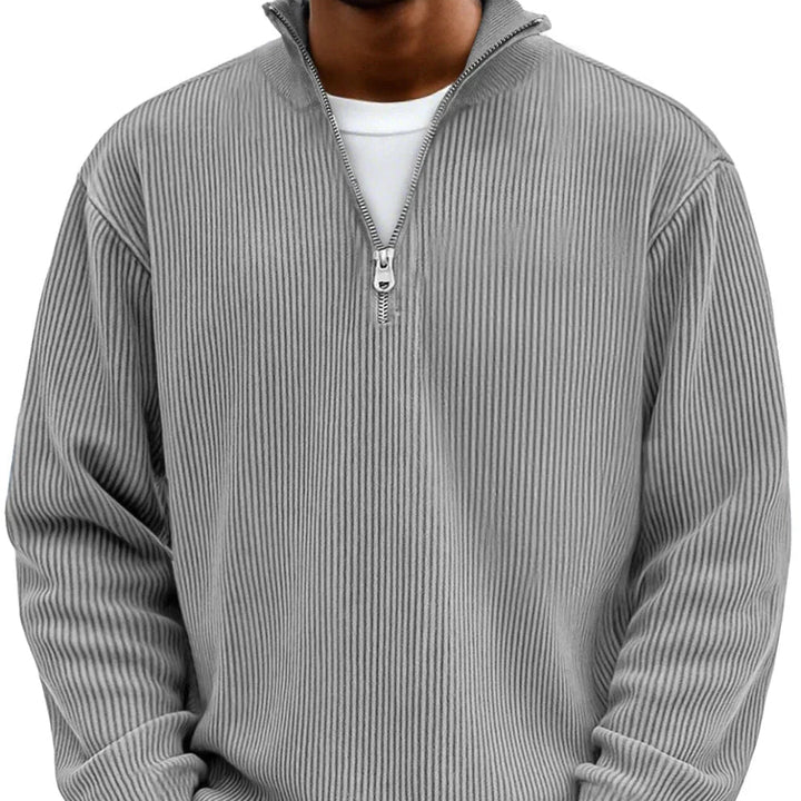 Jonas I Trendiger Herren-Pullover mit Reißverschluss-Kragen